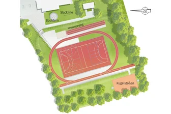 Nach Fördermittel-Pleite: Crimmitschau startet neuen Anlauf für Sportplatz-Sanierung - So soll der Sportplatz der Sahnschule in Crimmitschau nach der grundhaften Erneuerung aussehen.