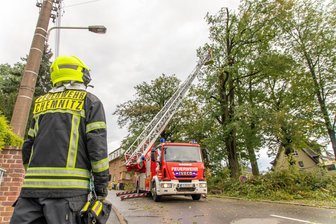 Nach heftigem Gewitter in Chemnitz: Feuerwehr im Einsatz - In Chemnitz-Stelzendorf drohte ein Baum nach einem starken Gewitter auf eine Straße zu stürzen.