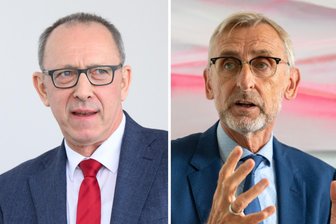 Nach Kölner Beschluss: Sachsens AfD will in der Hauptsache gegen Einstufung klagen - Sachsens AfD-Chef Jörg Urban (links) und Innenminister Armin Schuster (CDU).