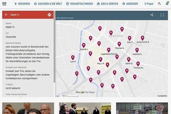 Nach langem Warten: Geld für Zwickauer NSU-Doku-Zentrum - Oben sieht man allein den Chemnitzer Teil des NSU-Helfernetzes, bundesweit machte die "Freie Presse" über 100 Namen aus. 