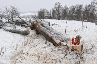 Nach tödlichem Busunfall im Erzgebirge: Ein Dorf im Schockzustand - Nach dem tragischen Busunglück am Dienstagmorgen ist die Trauer in der Gemeinde Sehmatal groß. Unmittelbar an der Unfallstelle stehen Kerzen und sind kleine Plüschfiguren platziert.