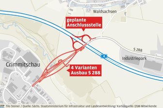 Neue A-4-Auffahrt zwischen Crimmitschau und Meerane: Das sind die nächsten Schritte - Die Planer haben sich auf die Vorzugsvariante für die neue A-4-Anschlussstelle in Crimmitschau geeinigt.