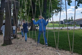 Neue Attraktion am Fichtelberg verspricht Spaß und Action unter Bäumen - Ein Element eines Niedrigseilgartens, wie er in Oberwiesenthal entsteht.