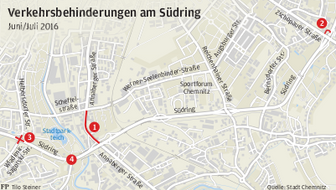 Neue Baustellen am Südring -
