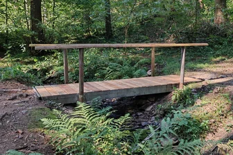 Neue Brücke macht Plauener Rundwanderweg wieder perfekt - Die Brücke über den Rosenbach wurde jetzt erneuert.