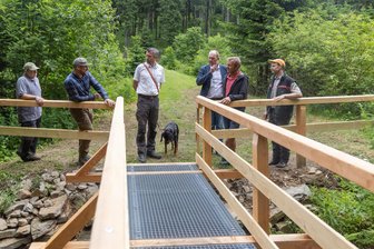 Neue Brücke verbindet beliebte Wanderwege im Erzgebirge - Die neue Brücke ist ein Gemeinschaftsprojekt von Sachsenforst und der Stadt Oberwiesenthal.