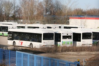 Neue E-Busse stehen in Zwickau herum – jetzt soll sich das ändern - Viele Elektrobusse stehen ungenutzt an der Maxhütte – noch.