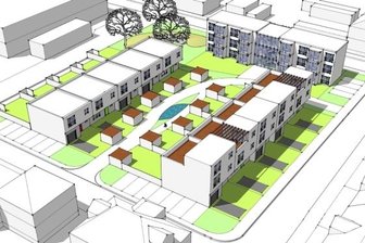 Neue Reihenhäuser auf Innenstadt-Baulücken - So könnte die Fläche an der Frankenberger Friedrichstraße/Ecke Dr.-Bruno-Kochmann-Straße einmal aussehen. In einem ersten Schritt plant die Wohnungsgesellschaft dort den Bau von zwei bis drei Reihenhäusern im Dessauer Bauhaus-Stil.