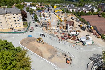 Neuer Edeka-Kreisel in Plauen: „Sind die Fußgänger vergessen worden?“ - Der Kreisverkehr an Reißiger Straße, Lessingstraße und Martin-Luther-Straße nimmt Konturen an.