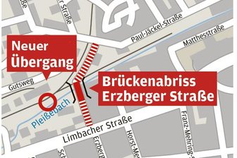 Der Übergang, der in den vergangenen Monaten als Ersatz für die abgerissene Brücke Erzbergerstraße in Chemnitz gebaut wurde, wird am Freitag offiziell freigegeben. 