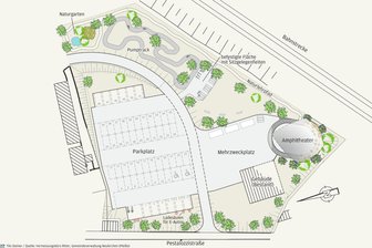 Neuer Mittelpunkt für Neukirchen: Bauarbeiten für Treffpunkt beginnen im März - So soll der Multifunktionsplatz aussehen, der im Sommer eingeweiht werden soll.