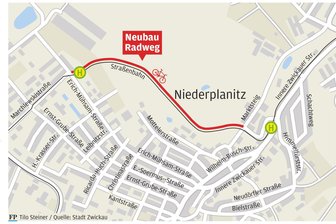 Neuer Radweg soll Neu- mit Niederplanitz verbinden: Radler fahren mit der Tram um die Wette - Auf einer Länge von einem Kilometer soll ein neuer Geh- und Radweg Neuplanitz mit Niederplanitz verbinden.