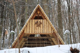 Neues Wahrzeichen erinnert an den Bergbau in Sachsenburg - Das Schachtgebäude am wieder zugänglich gemachten Lichtloch.