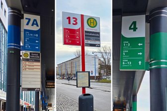 Neues Wegeleitsystem: Die Chemnitzer Zentralhaltestelle wird bunt - So weit ist der Ausbau des neuen Wegeleitsystems an der Zentralhaltestelle schon fortgeschritten.