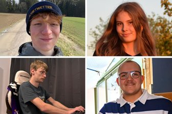 Neues Wehrdienstmodell: Das sagen junge Erzgebirger dazu - Junge Erzgebirger – Joel Schönfelder, Jolin Dietz (oben v. l.), Max Otto und Friedrich Kandt (unten v. l.) – haben eine klare Meinung zum Thema Wehrdienst.