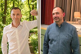 Neustart im Rathaus: Warum die Bürgermeisterwahl in Fraureuth spannender wird als gedacht - Am 22. März entscheiden die Einwohner der Gemeinde Fraureuth, wer das Oberhaupt ihrer Kommune wird: Robby Safferthal (l.) und Jörg Theilig stellen sich zur Wahl.