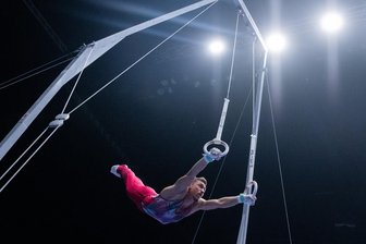 Nick Klessing: Der Herr der Ringe greift wieder an und behält Olympia im Blick - Nick Klessing in Aktion. An den Ringen hat er seine bislang größten Erfolge erkämpft, wurde dreimal Deutscher Meister.