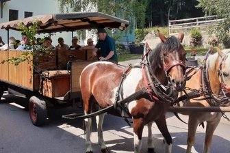 Nikolaustag wirkt bis in den Sommer nach - Menschen mit Behinderung aus dem Eibenstocker Wohnheim der Diakonie Erzgebirge haben jetzt ihren Nikolaus-Gutschein eingelöst und mit ihren Betreuern eine Rundfahrt in der Pferdekutsche erlebt. 