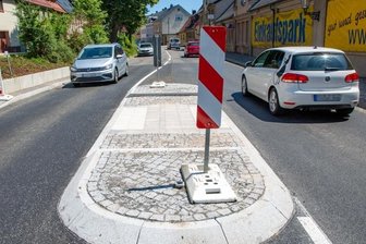 Noch volles Programm im Straßenbau - Die Chemnitzer Straße (B 173) in Oederan wurde in diesem Jahr abMai umfangreich saniert. 
