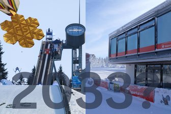 Nordische Ski-WM 2033 in Sachsen: Schnapsidee oder ein Traum, der Wirklichkeit werden kann? - Kann die Nordische Ski-WM 2033 in der Klingenthaler Vogtland-Arena (l.) und der Sparkassen-Skiarena von Kurort Oberwiesenthal stattfinden?