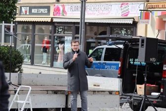 NPD-Politiker plant Kundgebung in Aue - NPD-Politiker Stefan Hartung bei einer Kundgebung am 1. Mai.