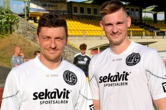 Nur noch drei freie Plätze im Kader des VFC - Patrick Grandner (links) hat seinen Vertrag beim VFC Plauen verlängert. Neu im Vogtlandstadion ist Eric Träger, der vom Regionalligisten VfB Auerbach kommt. 