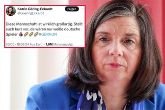 „Nur weiße deutsche Spieler“: Shitstorm gegen Katrin Göring-Eckardt nach diesem EM-Tweet - Katrin Göring-Eckardt (Grüne) hat mit einem verunglückten Tweet für jede Menge Empörung gesorgt.