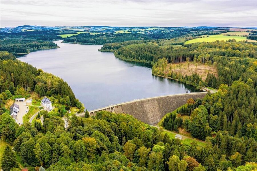 Obersaidaer Teich wird hochwassersicher umgestaltet - Die Talsperre Saidenbach. 