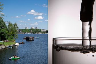 Ohne Elbe bald kein Trinkwasser in Berlin: Warum die Hauptstadt künftig von Sachsens Wasser abhängig ist - Hausboote liegen bei sonnigem Wetter nahe der im Treptower Park gelegenen Insel der Jugend im Wasser der Spree. Bald könnte sie dramatisch viel Wasser verlieren.