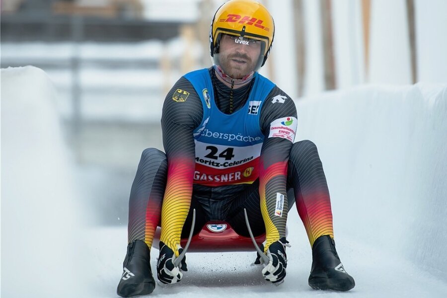 Olympia verpasst: Rodler Chris Eißler beendet Laufbahn - Chris Eißler kommt bei seinem letzten Weltcuprennen in St. Moritz ins Ziel. Das Olympiaticket konnte der Zwickauer nicht lösen. 