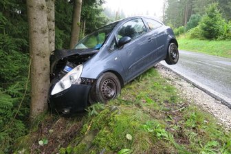 Opel prallt gegen Baum: Zwei Personen schwerverletzt - 