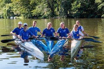 Paddler des SKSV Mittweida und der SG Lauenhain fahren zur Deutschen Meisterschaft - Bereit für die Starts auf dem Beetzsee: Timon Feller, Fabian Oetzel, Ole Thalheim, Laura Striegler, Gina Klietsch, Merle Sehm und Kim Naumann (v. l. n. r.) wollen bei der Deutschen Meisterschaft für Überraschungen sorgen.