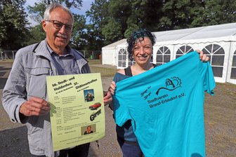 Party für Familien und Oldtimerfans: Was das Stadt- und Haldenfest Brand-Erbisdorf bereit hält - Linda Baumgart und Steffen Hagenloch vom Stadtverein Brand-Erbisdorf freuen sich auf das 58. Stadt- und Haldenfest mit Oldtimertreffen.