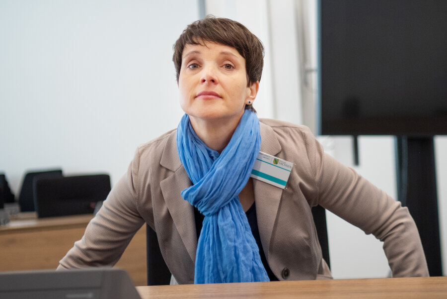 Petry-Prozess: Staatsanwaltschaft fordert Geldstrafe, Verteidigung Freispruch - Frauke Petry im Gerichtssaal.