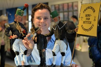 Pin zum Freiberger Bergstadtfest erstmals mit drei Figuren - 