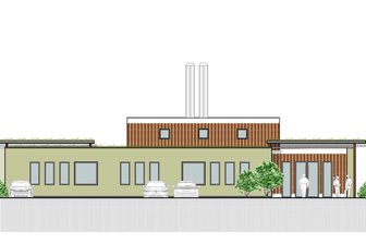 Pläne für neues Krematorium im Erzgebirge enthüllt – Millionen-Projekt mit Fragen verbunden - So soll das geplante Krematorium in Oelsnitz von der Straße her aussehen.