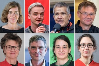Plan B zur Landtagswahl: Wie sich die Fünf-Prozent-Hürde in Sachsen umgehen lässt - Vier Wahlkreisgewinner 2019: Juliane Nagel (Linke; links oben), Claudia Maicher, Christin Melcher und Thomas Löser (alle Grüne; unten v. r.). Chancen könnten sich dieses Mal auch Marco Böhme (Linke; oben 2. v. l.), Matthias Berger (Freie Wähler; o. 2. v. l.), Holger Zastrow (Team Zastrow; o. r.) und Sabine Zimmermann (BSW; u. l.) ausrechnen.
