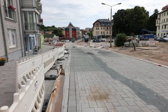 Planitzer Markt in Zwickau: Verkehrsfreigabe der Äußeren Zwickauer Straße am Freitag - Die Äußere Zwickauer Straße steht vor der Verkehrsfreigabe.