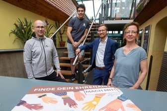 Plauen plant erste Ehrenamtsbörse im September: Wer macht mit? - Die Initiatoren der Ehrenamtbörse (von links): Michael Degenkolb vom Kreissportbund, Tomy Ziegenhagen vom Malzhaus, Bürgermeister Tobias Kämpf und Malzhaus-Galeristin Steffi Müller-Klug.