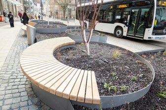Plauen setzt auf Grün: Neue Beete und Bänke in der Bahnhofstraße fertiggestellt - Die Bahnhofstraße wurde neu gestaltet.