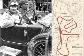 Pöhlbergring kontra Nürburgring: Annaberg und der Traum vom Olymp des Motorsports - Margot von Einsiedel bei der Eröffnung des Nürburgrings 1927, Bauplan für den Pöhlbergring 1933: Annaberg wäre um ein Haar zur Konkurrenz für die berühmte Rennstrecke in der Eifel geworden.