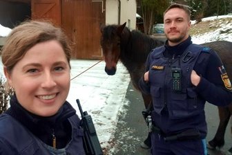 Polizisten beweisen sich als Cowboys - Eine Streife der Polizeiwache Selb hatte am Wochenende einen erfolgreichen Einsatz als Cowboys in Polizeiuniform.