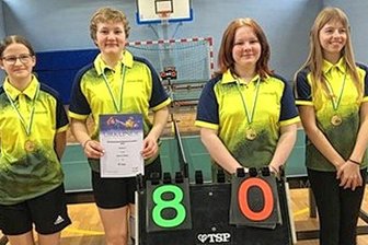 Post-Mädels sind Bezirksmeister - Lucie Baumann, Karolin Gozman, Lena Burger und Nelly Wagner (von links) haben für die U 15 des Post SV die Bezirksmeisterschaft gewonnen.