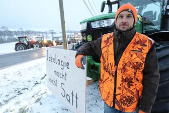 Proteste der Bauern rund um Freiberg: Auftakt zu stärkeren Aktionen gegen Politik der Regierungen in Bund und Land - Ronny Sommer organisierte mit anderen den Protest der Bauern rund um Freiberg.