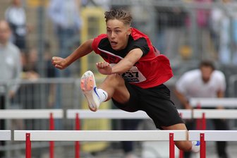 Quartett auf großer Bühne: Junge Leichtathleten können bei Jugend-DM weiter Geschichte schreiben - Hatte im Vorjahr Brand-Erbisdorfer Leichtathletik-Geschichte geschrieben: Felix Hagen, der über 80 m Hürden DM-Bronze gewann.