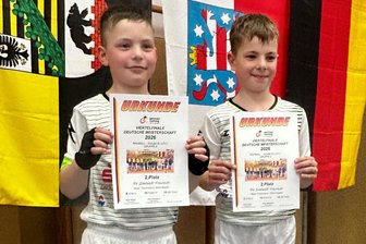 Radball: RV Edelweiß Fraureuth ist erstmals bei einem Halbfinale der Deutschen Meisterschaft dabei - Alois Hupfer (l.) und Noah Teichmann stehen im Halbfinale der Deutschen Meisterschaft.
