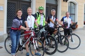 Radgruppe aus Partnerstadt zu Gast - Die Weidener Radgruppe. 