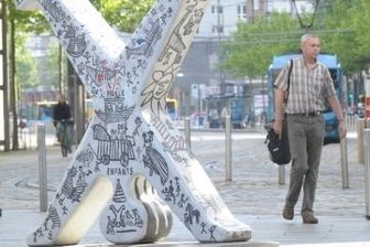 Der Radschläger gehört zur Innenstadt dazu. Bald soll er frisch saniert zurückkehren.