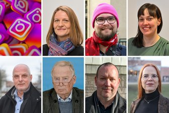 Rap-Video, Blick hinter die Fleischertheke und Haustierfotos: Wie die Chemnitzer Bundestagskandidaten auf Instagram für sich werben - Die Chemnitzer Kandidaten von links nach rechts: Christin Furtenbacher, Marten Henning, Nora Seitz, Detlef Müller, Alexander Gauland, Christian Schweiger und Norma Grube.