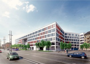 Rathaus-Neubau im Conti-Loch soll am 4. Januar beginnen - So soll das neue Technische Rathaus in dem Neubau im Conti-Loch aussehen.